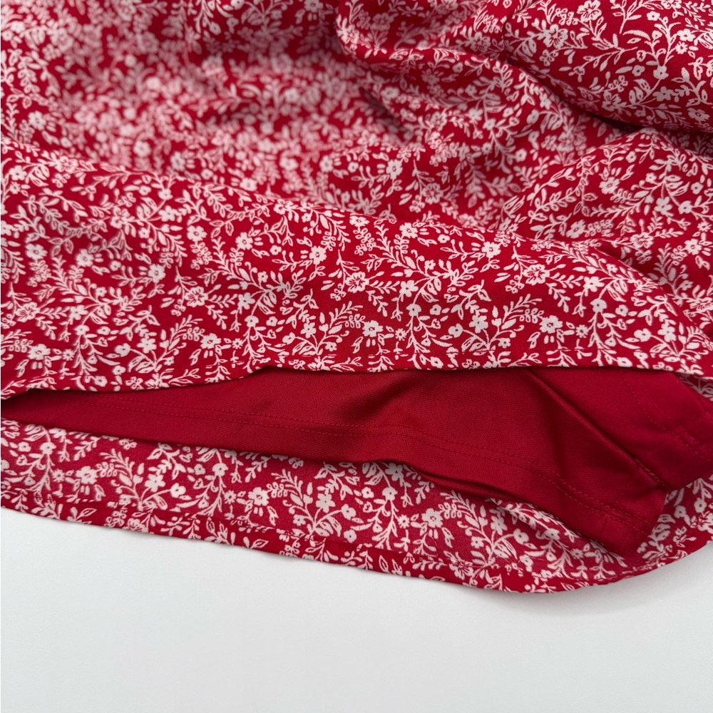 Francesca's Mi Ami Women's Smocked Ribbon Strap Red Floral Romper Size S - Picture 6 of 8